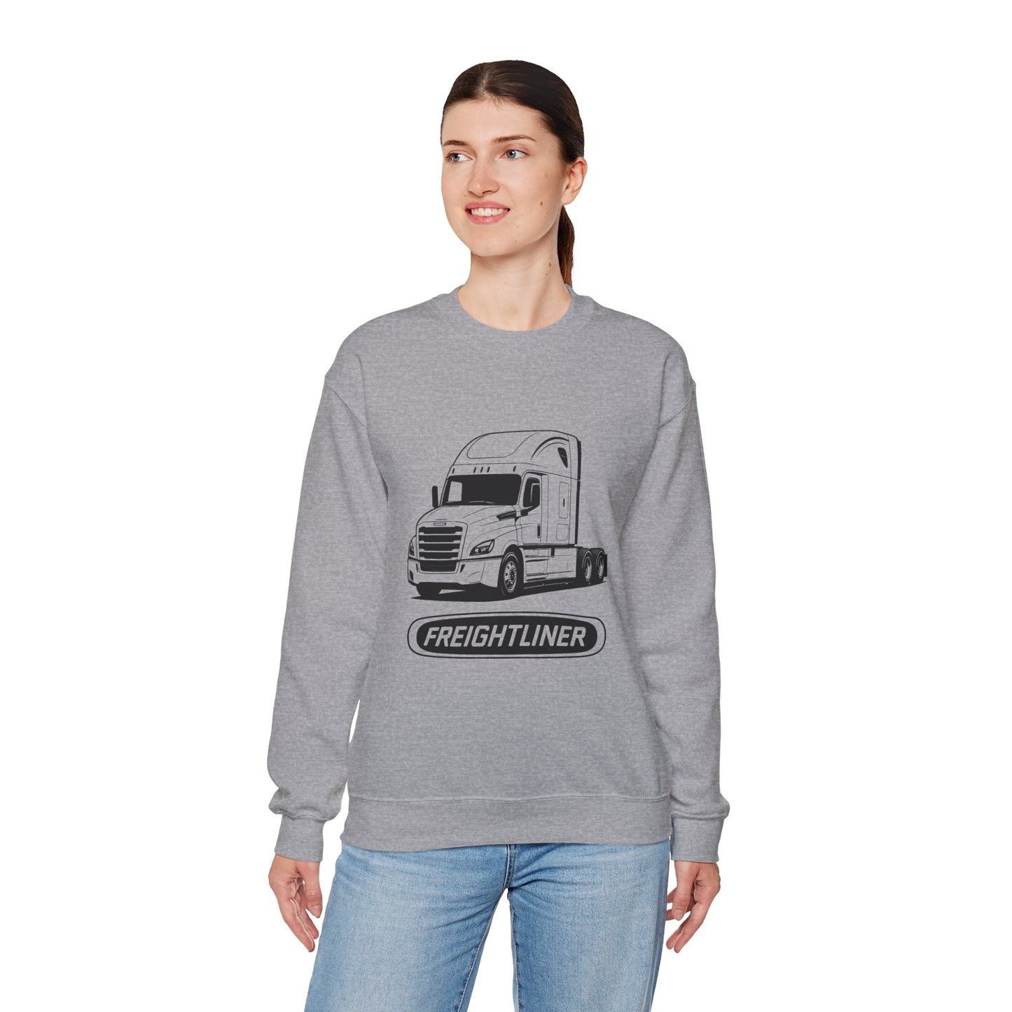 Freightliner Semi Truck Crewneck Sweatshirt — Logo Truck Driver Gift