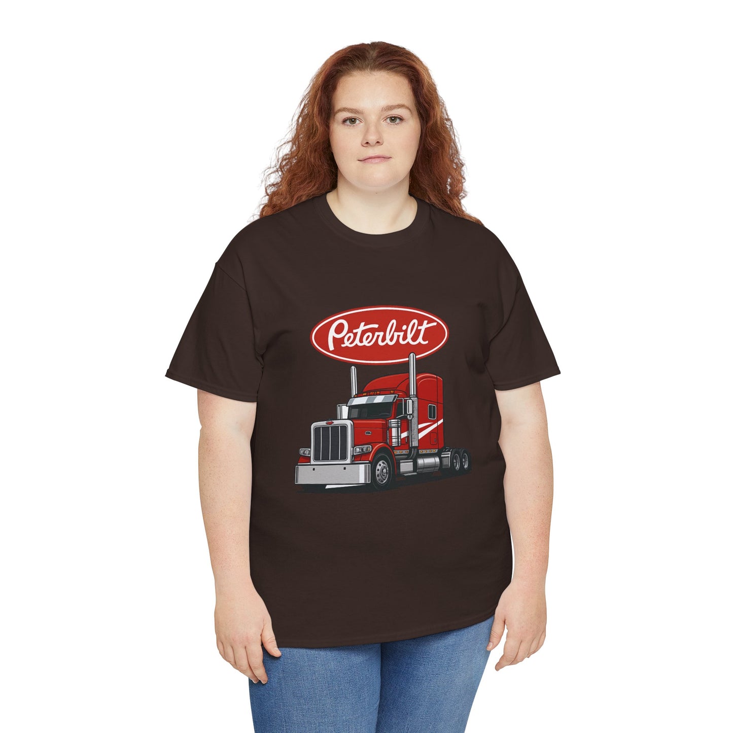 Peterbilt Red Semi Truck Graphic T-Shirt — Trucker Tee for Drivers & Fans