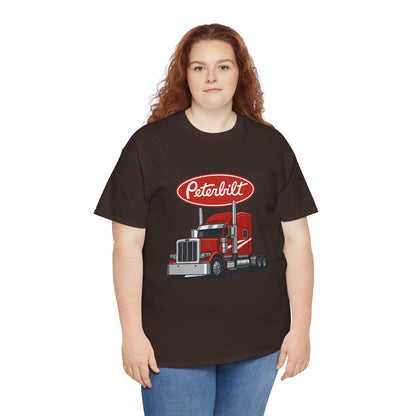 Peterbilt Red Semi Truck Graphic T-Shirt — Trucker Tee for Drivers & Fans