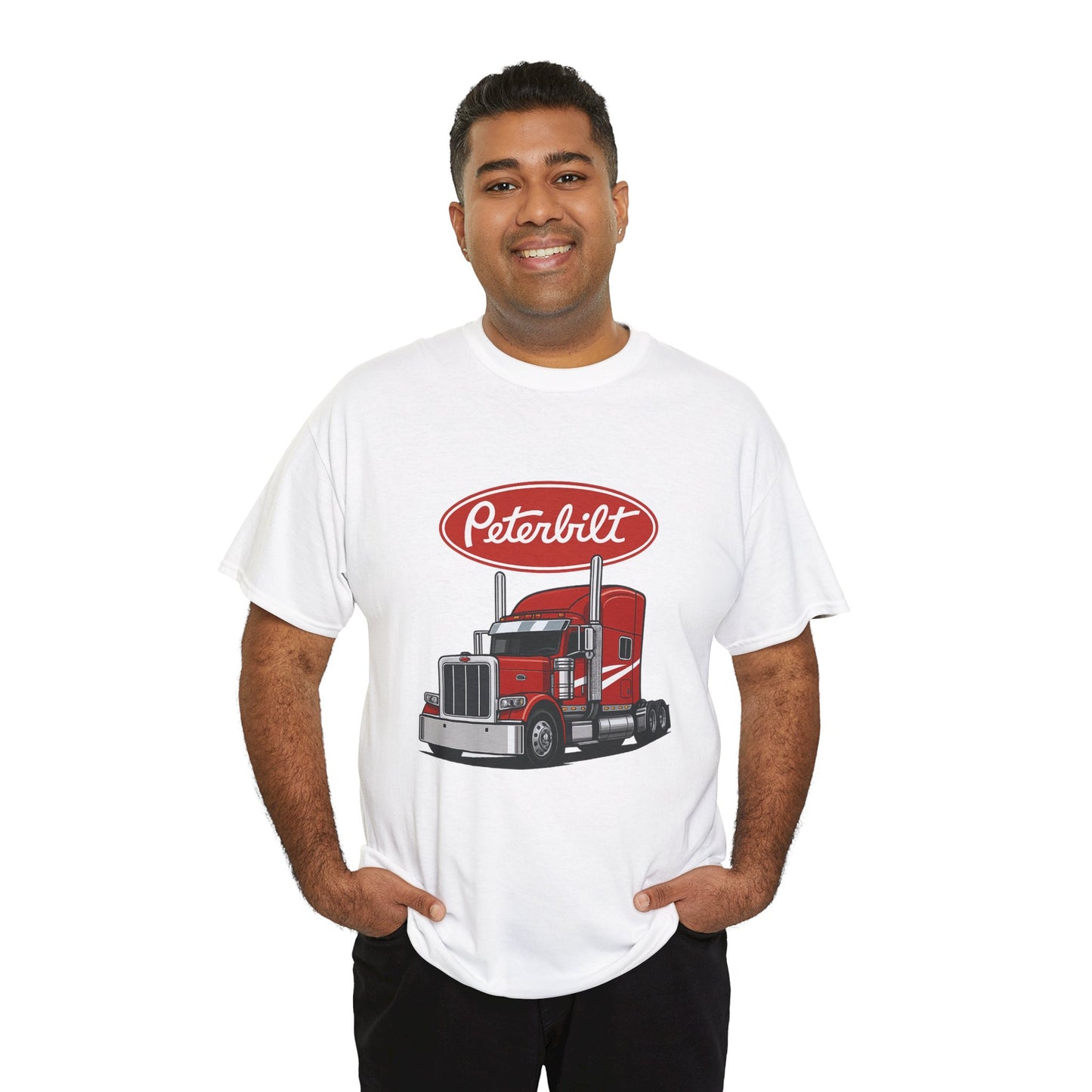 Peterbilt Red Semi Truck Graphic T-Shirt — Trucker Tee for Drivers & Fans
