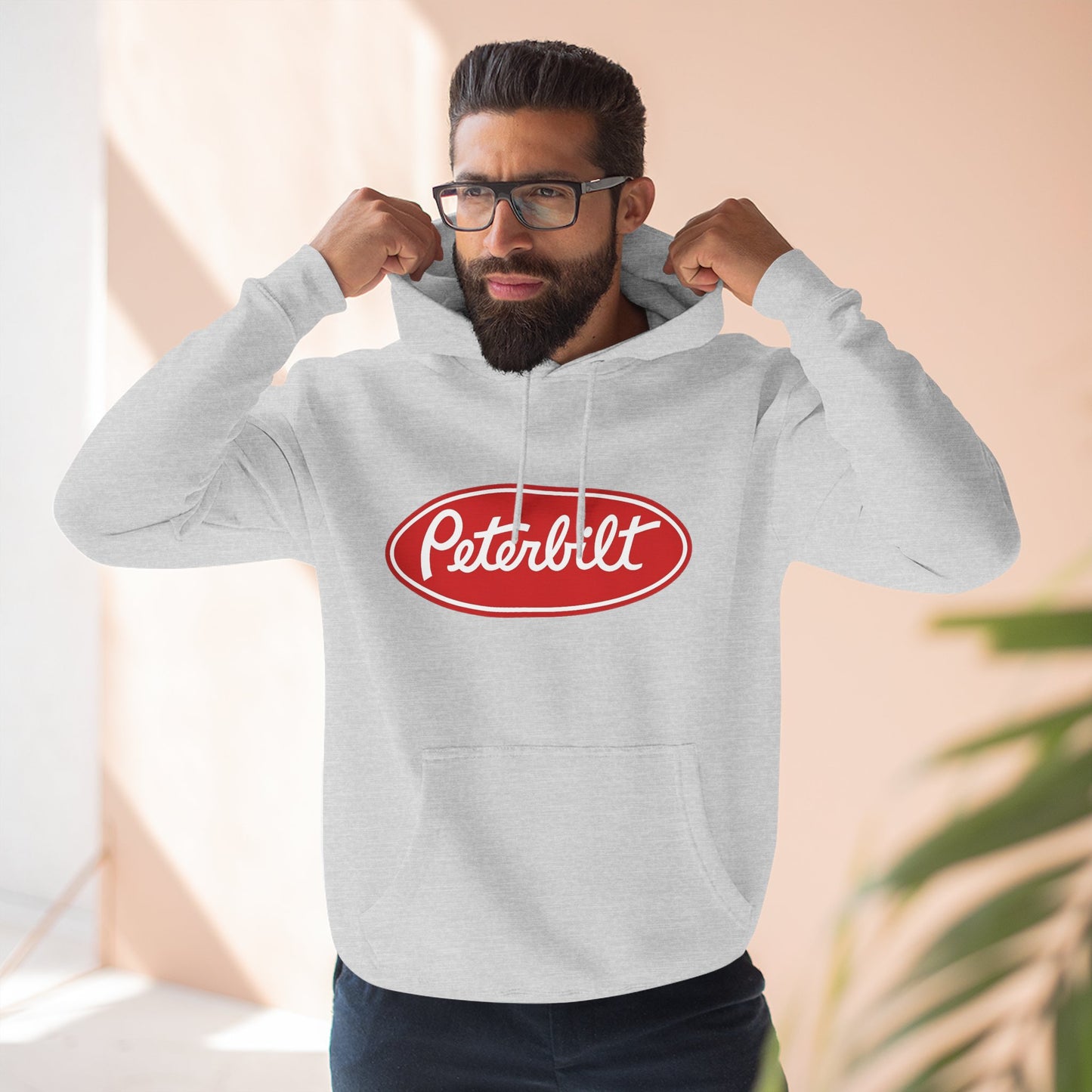Peterbilt Red Truck Hoodie - Logo Fleece Pullover for Truckers & Fans