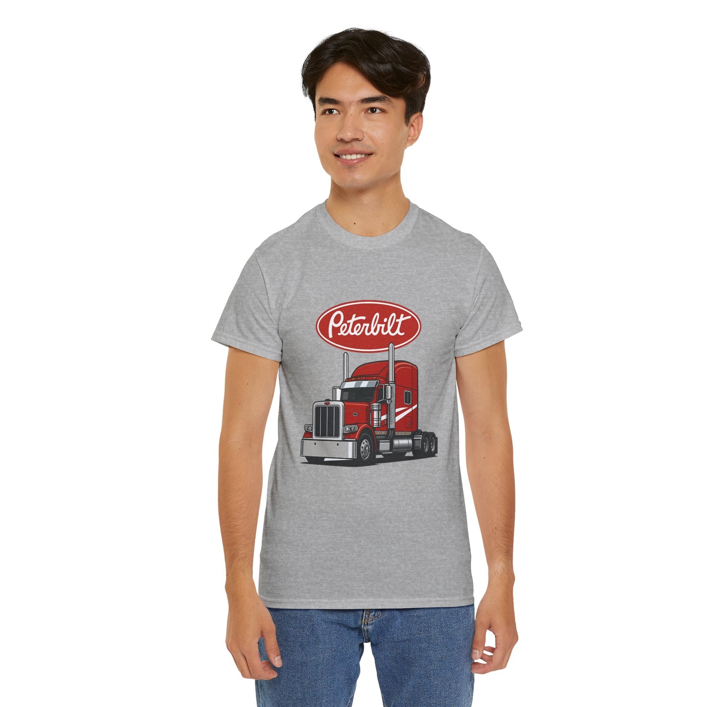 Peterbilt Red Semi Truck Graphic T-Shirt — Trucker Tee for Drivers & Fans