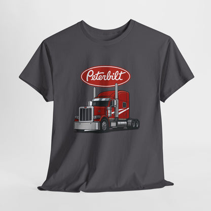 Peterbilt Red Semi Truck Graphic T-Shirt — Trucker Tee for Drivers & Fans