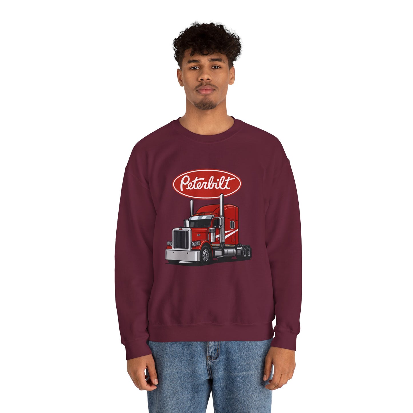 Peterbilt Red Semi Truck Crewneck Sweatshirt