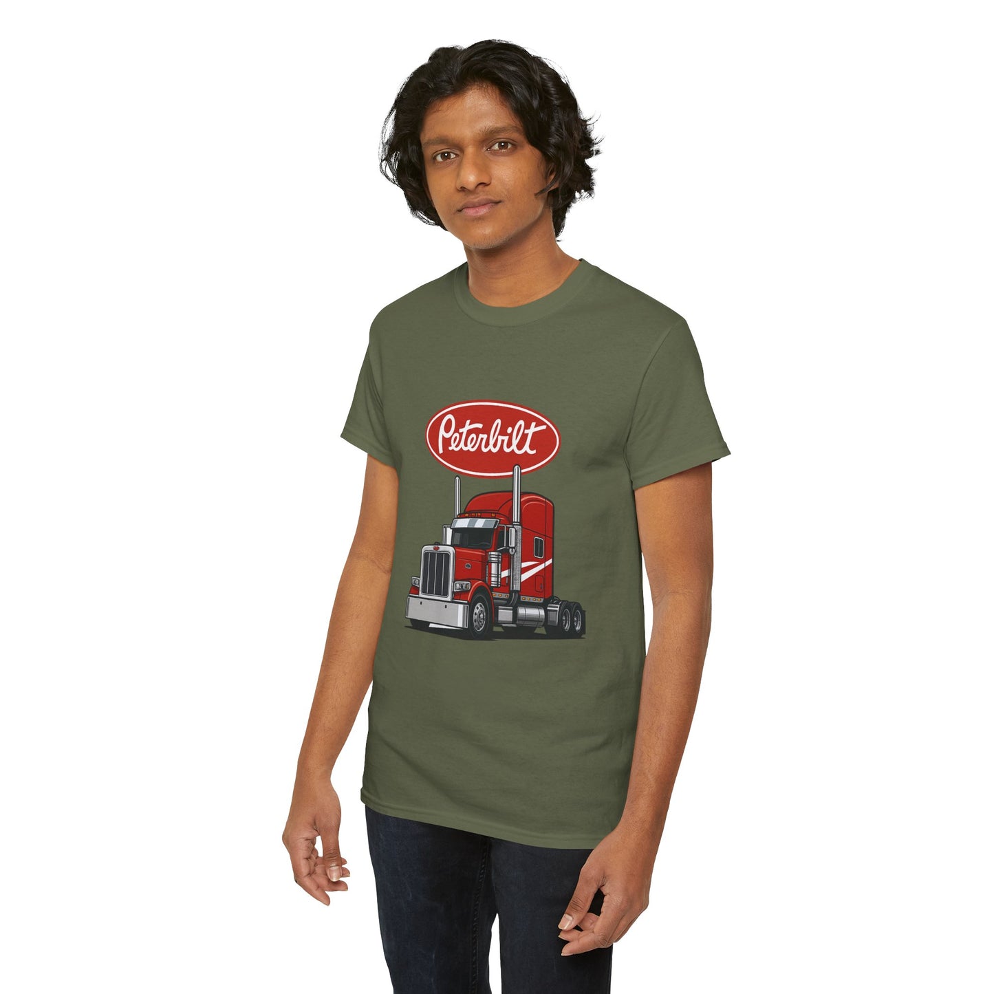 Peterbilt Red Semi Truck Graphic T-Shirt — Trucker Tee for Drivers & Fans