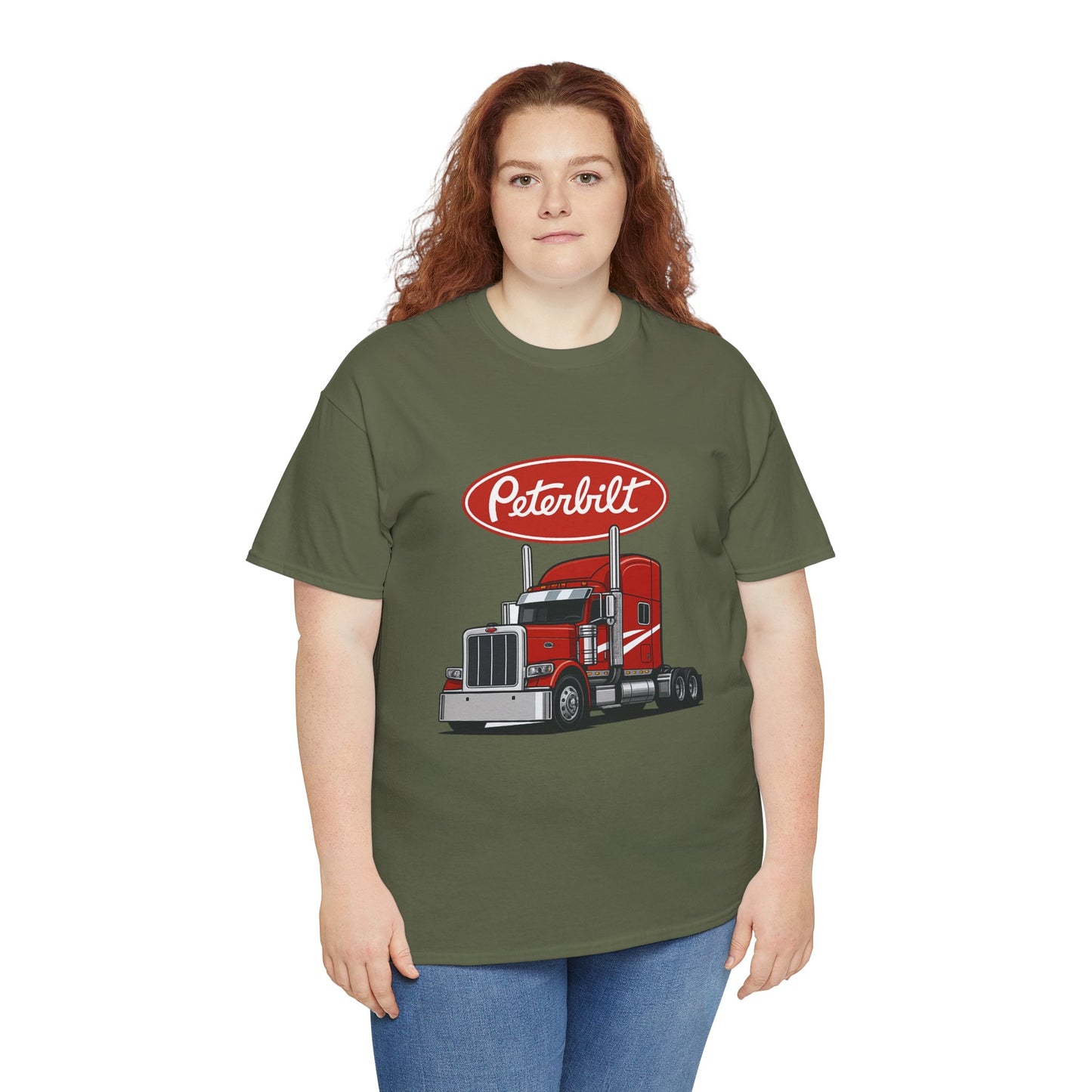 Peterbilt Red Semi Truck Graphic T-Shirt — Trucker Tee for Drivers & Fans
