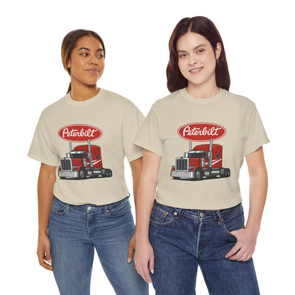 Peterbilt Red Semi Truck Graphic T-Shirt — Trucker Tee for Drivers & Fans