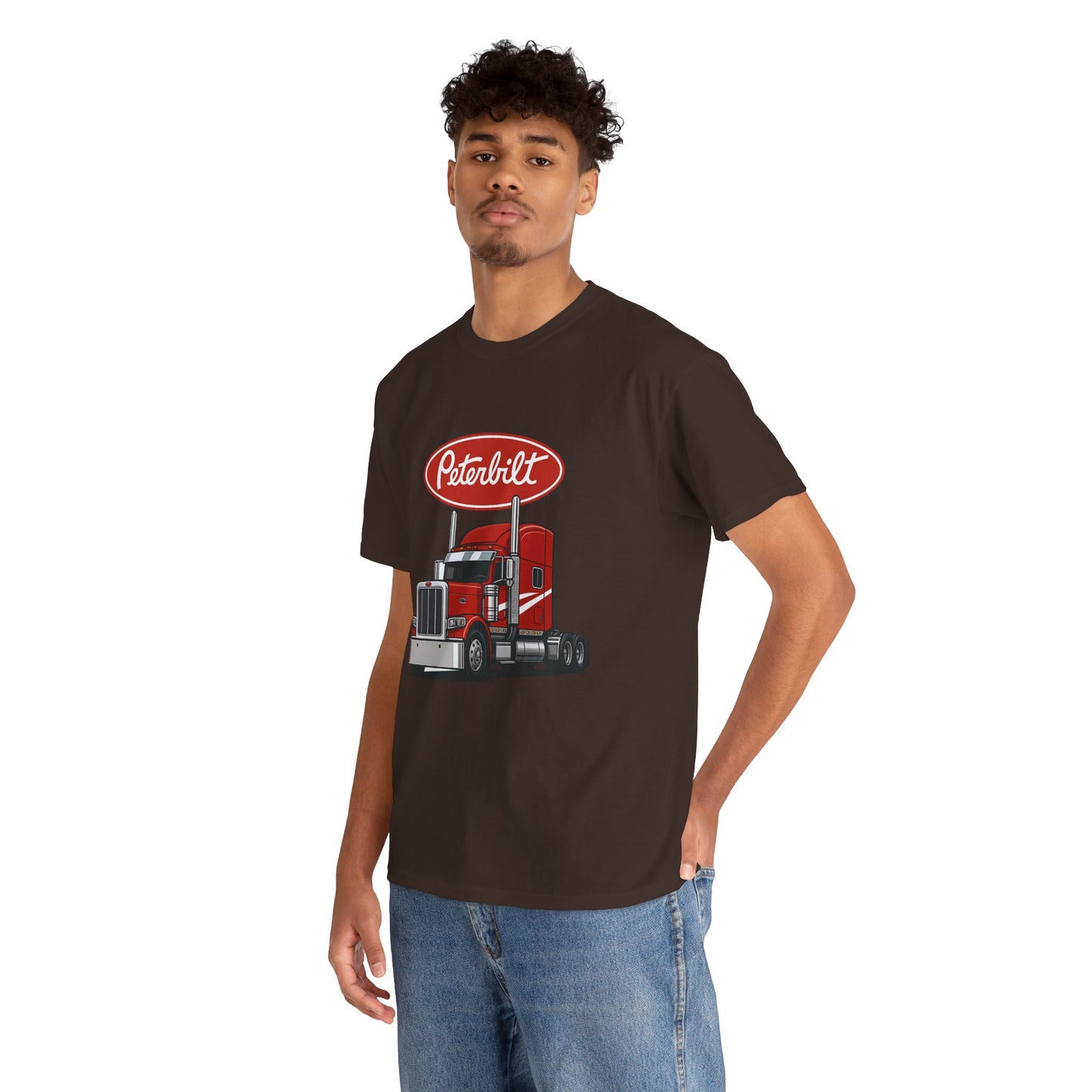 Peterbilt Red Semi Truck Graphic T-Shirt — Trucker Tee for Drivers & Fans