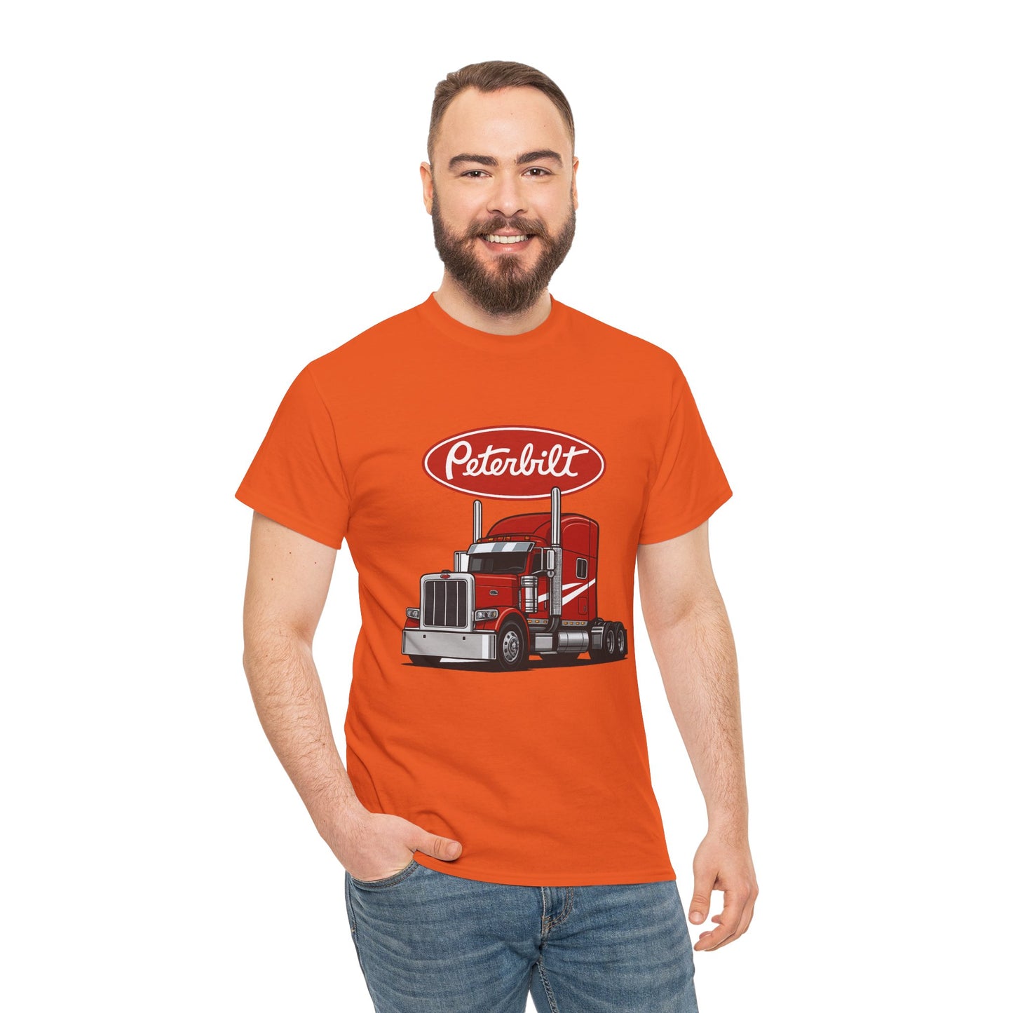 Peterbilt Red Semi Truck Graphic T-Shirt — Trucker Tee for Drivers & Fans