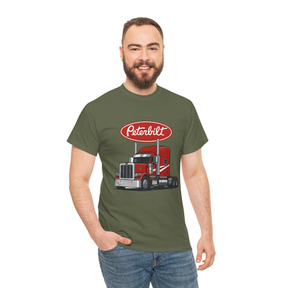Peterbilt Red Semi Truck Graphic T-Shirt — Trucker Tee for Drivers & Fans