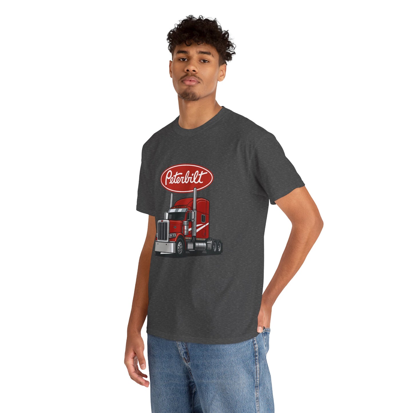 Peterbilt Red Semi Truck Graphic T-Shirt — Trucker Tee for Drivers & Fans