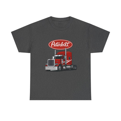 Peterbilt Red Semi Truck Graphic T-Shirt — Trucker Tee for Drivers & Fans