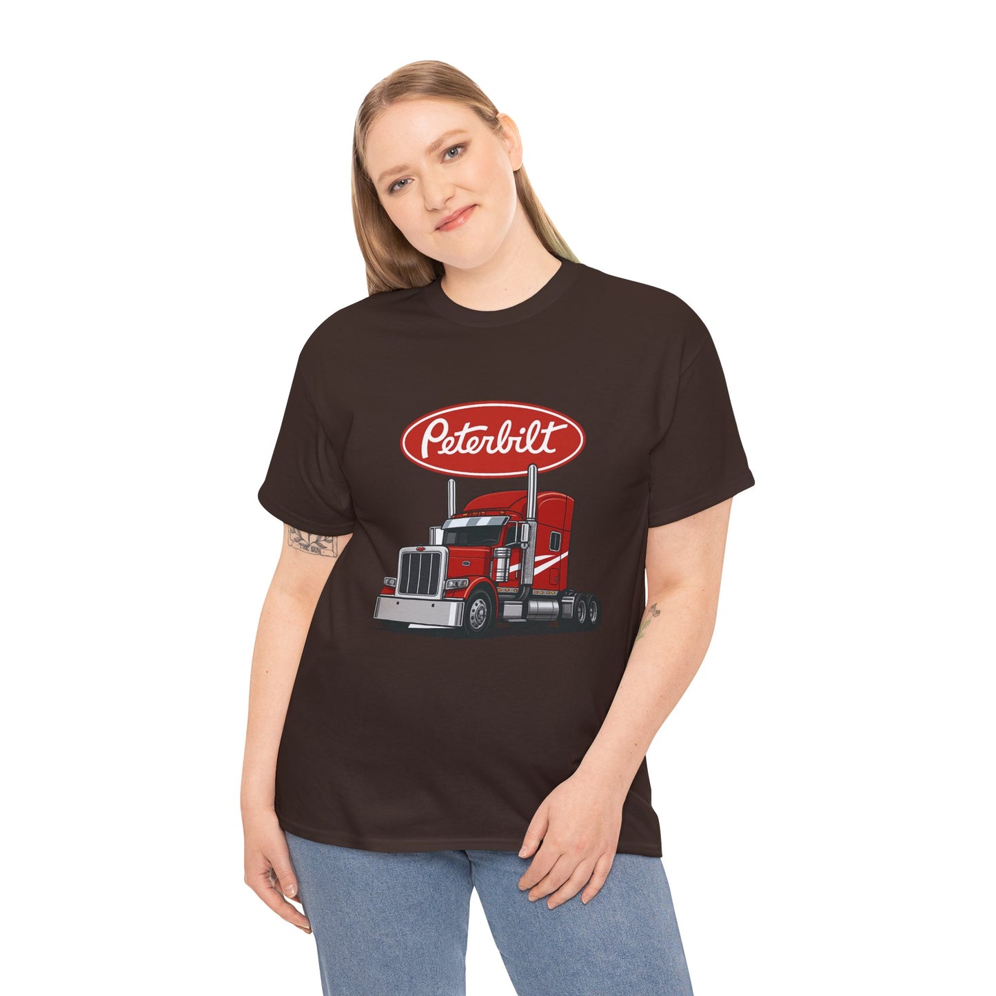 Peterbilt Red Semi Truck Graphic T-Shirt — Trucker Tee for Drivers & Fans
