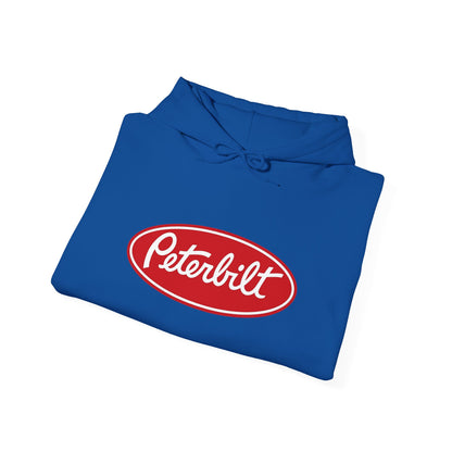 Peterbilt Logo Truck Hoodie — Red Semi-Truck Graphic Hooded Sweatshirt