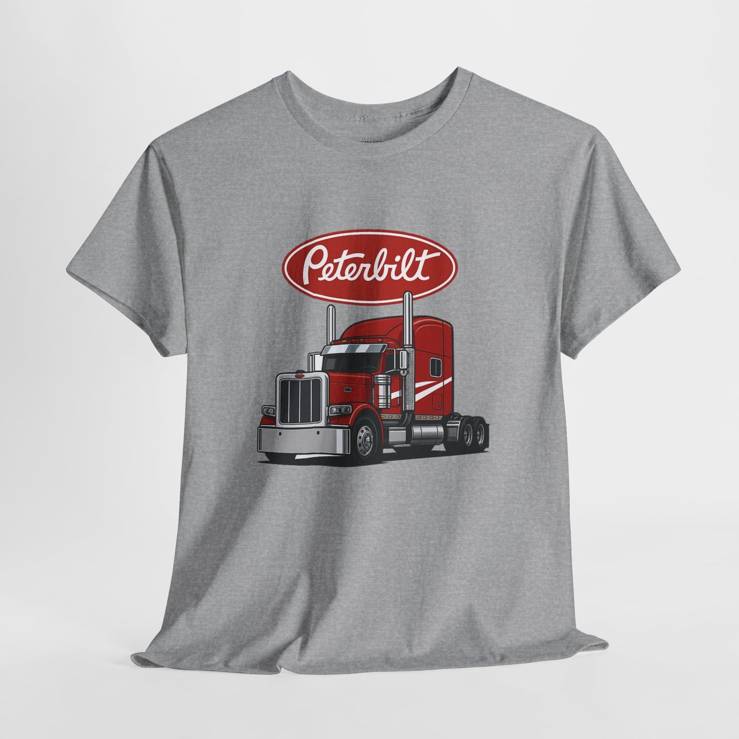 Peterbilt Red Semi Truck Graphic T-Shirt — Trucker Tee for Drivers & Fans