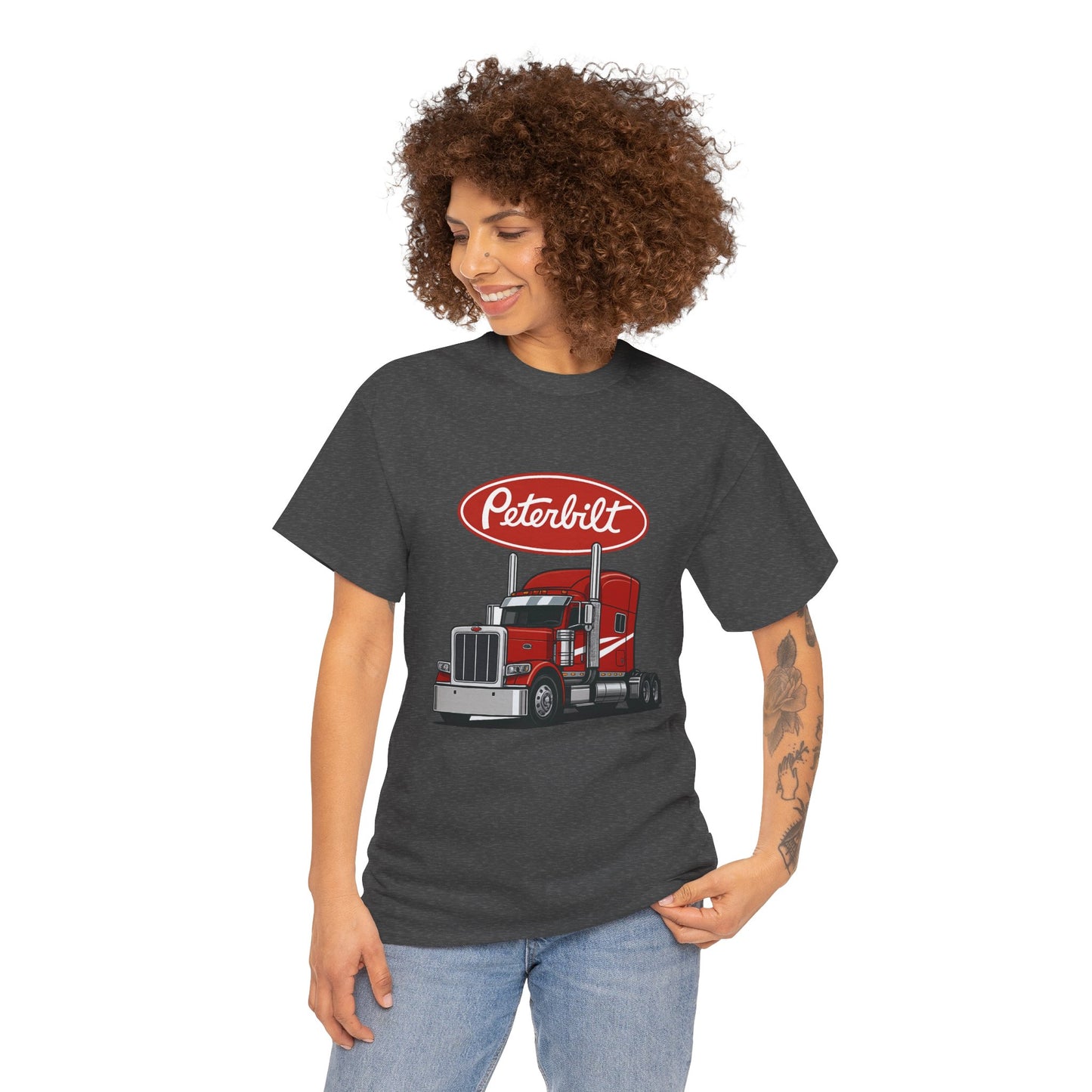 Peterbilt Red Semi Truck Graphic T-Shirt — Trucker Tee for Drivers & Fans
