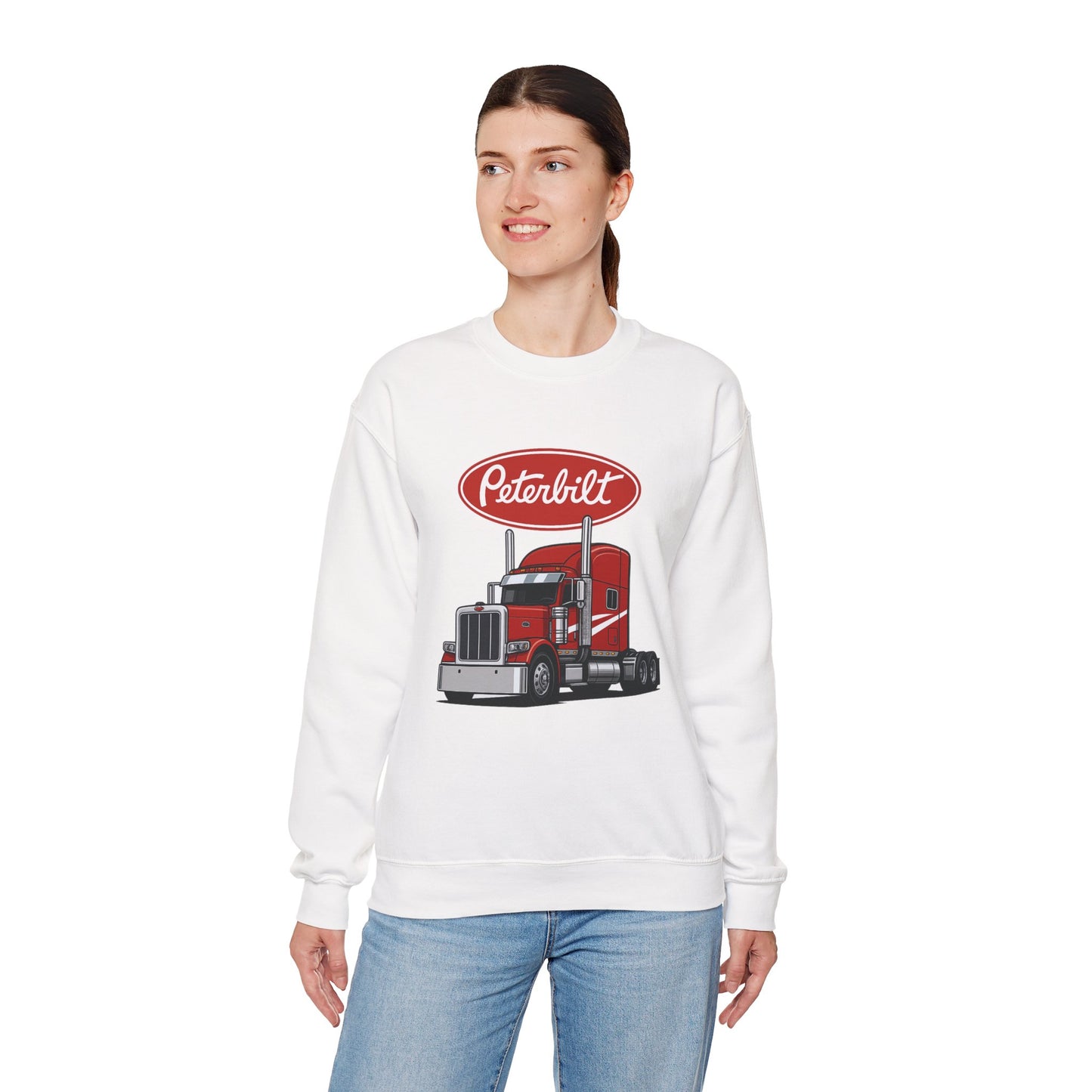 Peterbilt Red Semi Truck Crewneck Sweatshirt