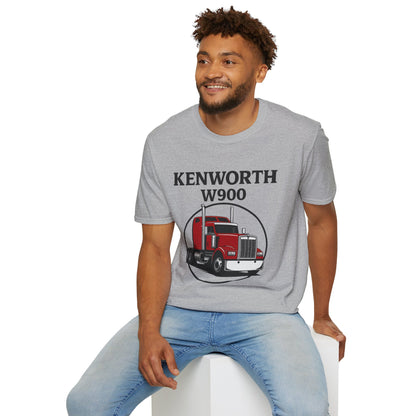 Kenworth W900 Truck T-Shirt — Red Semi Tractor Graphic Tee for Truckers & Enthusiasts
