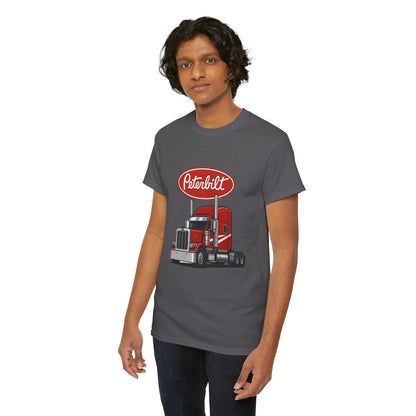 Peterbilt Red Semi Truck Graphic T-Shirt — Trucker Tee for Drivers & Fans