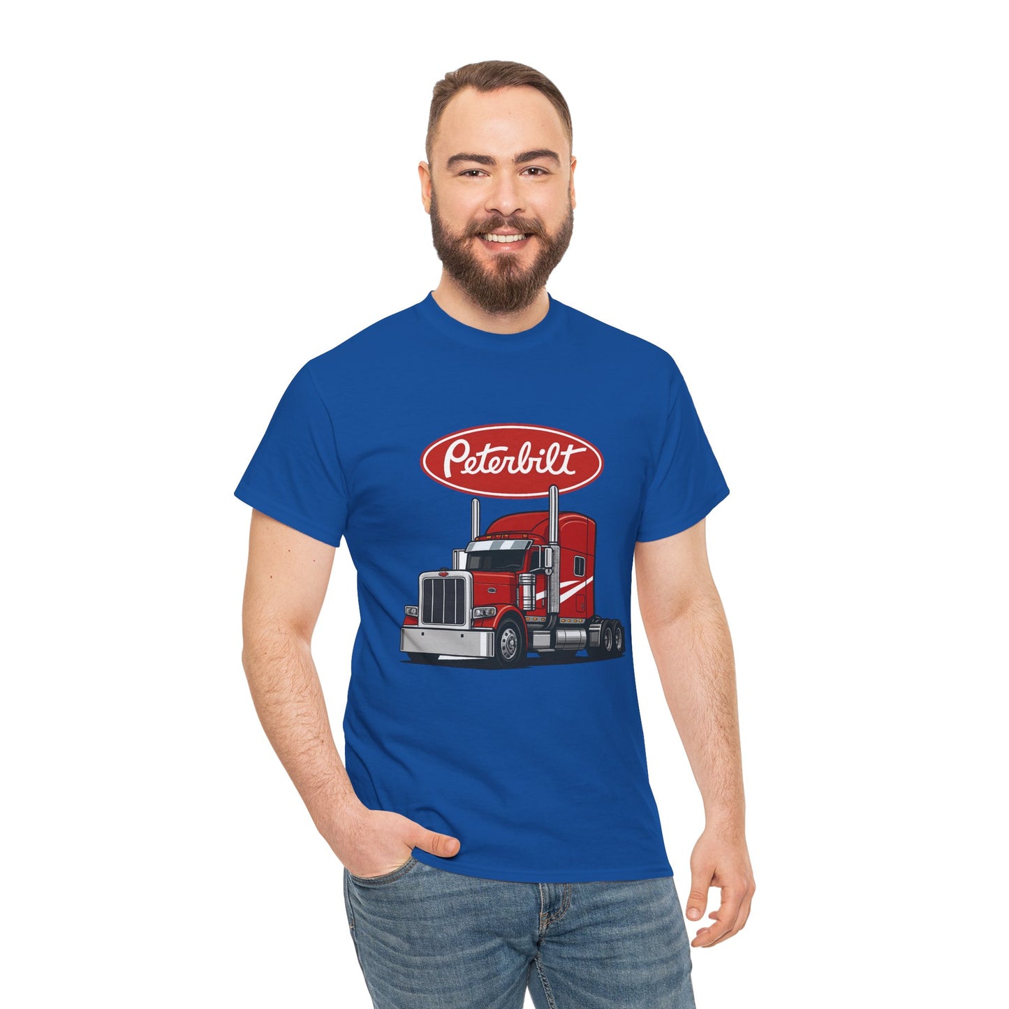 Peterbilt Red Semi Truck Graphic T-Shirt — Trucker Tee for Drivers & Fans